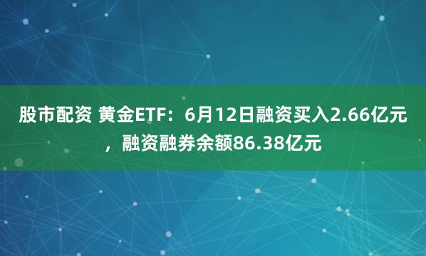 股市配资 黄金ETF：6月12日融资买入2.66亿元，融资融券余额86.38亿元
